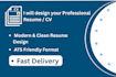 design ats friendly and modern professional CV