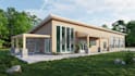 design 3d modern farmhouse, barndominium, rustic barn house rendering