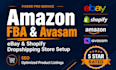 setup amazon fba avasam dropshipping store on ebay shopify SEO listing