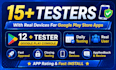 provide 12 testers for closed testing, app testing, google play testers