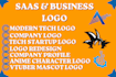 create modern tech, futuristic business logo and startup branding