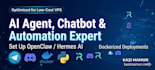 setup openclaw or hermes ai agent on vps with chatbot and automation