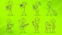 draw unique, stick figure and stickman illustrations for presentations