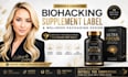 design premium biohacking supplement label and wellness packaging