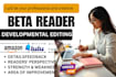 developmental editing proofreading, betaread your manuscript