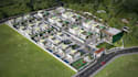 3dcommercial complex,aerial view render,master plan layout,shop house,cgi render