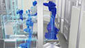 create industrial robot animation and factory automation