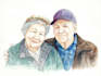 create a hand painted watercolor couple portrait keepsake