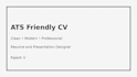 create a professional ats friendly resume design