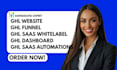 setup ghl website, funnel,  gohighlevel saas whitelabel dashboard customization