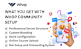 setup whop community, online course and server