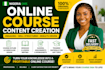 create online course content, elearning modules, lessons and training materials
