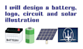 do battery design circuit design logo design solar illustration