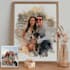 create a hand painted watercolor couple portrait keepsake
