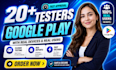 provide closed testing 12 testers 20 testers mobile app testing 12 testers