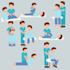 create vector flat illustration in faceless style