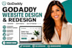 design godaddy website, godaddy website redesign, godaddy SEO, godaddy builder