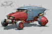 create sci fi vehicle design and spaceship concept art
