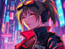 paint a marvelous anime scifi cyberpunk character