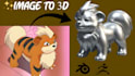 convert image 3d character sketch to 3d model 2d to 3d printing stl obj file