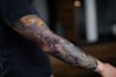 create sleeve tattoo design in geometric style