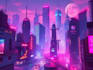 do cyberpunk futuristic city art
