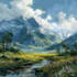 paint professional landscape concept art in painterly style