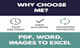 convert PDF, scanned images, urdu inpage to word, excel in 24 hours