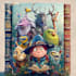 illustrate cartoon sci fi book cover art