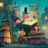 make cartoon romance book cover illustration