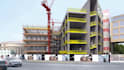 create 3d construction site logistics and building animation
