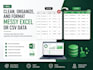clean exel data, merge files, split and remove duplicate
