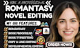 proofread developmental novel, book editing fiction, romance book editor