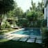backyard landscape design, pool, garden as a landscape