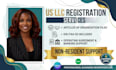do US llc registration and llc formation for US and non US resident with ein