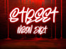 do neon graffiti logo and banner design