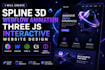 create spline 3d webflow animation three js interactive website design