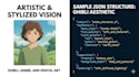 create advanced json prompts for ai art
