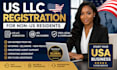 do US llc registration, ein application, and llc formation for non US residents