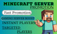 do minecraft server promotion, minecraft advertising, minecraft growth