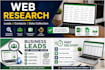 do web research, data mining and lead generation fast