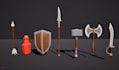 create high quality low poly weapons, props and game assets