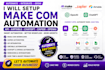 setup make com automation, API integration, airtable, chatgpt and zapier