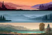 create a landscape and urban vector art illustration