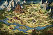 fantasy city map illustration