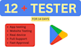 provide closed testing 12  20 testers mobile app testing 12 testers