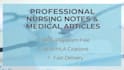 write nursing notes and medical articles