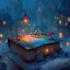 design a magical childrens book cover illustration