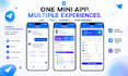 create telegram mini app with web3, ai chatbot and game features