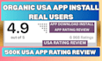 do 1000 USA mobile app install, ios android app download